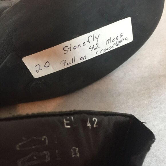 Stonefly Mens Black Leather Ankle Boots Size 8.5/42 Pull On - Picture 8 of 11